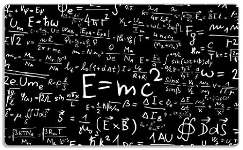 Wallario Frühstücksbrettchen aus Glas, Glasunterlage, Glasbrettchen Mathematische Formeln – Relativitätstheorie, Größe 14 x 23 cm, Sicherheitsglas von Wallario