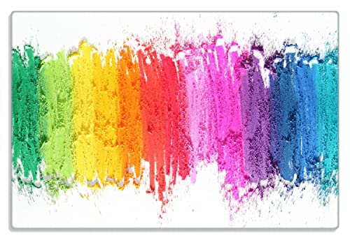 Wallario Frühstücksbrettchen aus Glas, Glasunterlage, Glasbrettchen Regenbogenstreifen auf weißem Hintergrund - Bunter Anstrich, Größe 20 x 30 cm, Sicherheitsglas Wallario Frühstücksbrettchen aus Glas, Glasunterlage, Glasbrettchen Regenbogenstreifen auf weißem Hintergrund - Bunter Anstrich, Größe 20 x 30 cm, Sicherheitsglas von Wallario