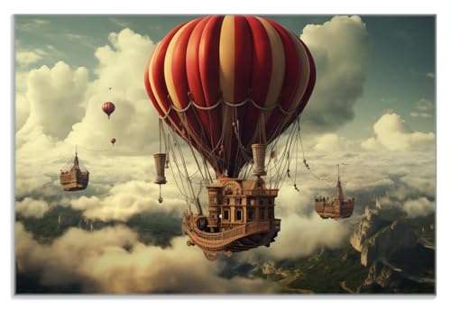 Wallario Frühstücksbrettchen aus Glas, Glasunterlage, Glasbrettchen Schiffe über den Wolken, Größe 20 x 30 cm, Sicherheitsglas Wallario Frühstücksbrettchen aus Glas, Glasunterlage, Glasbrettchen Schiffe über den Wolken, Größe 20 x 30 cm, Sicherheitsglas von Wallario