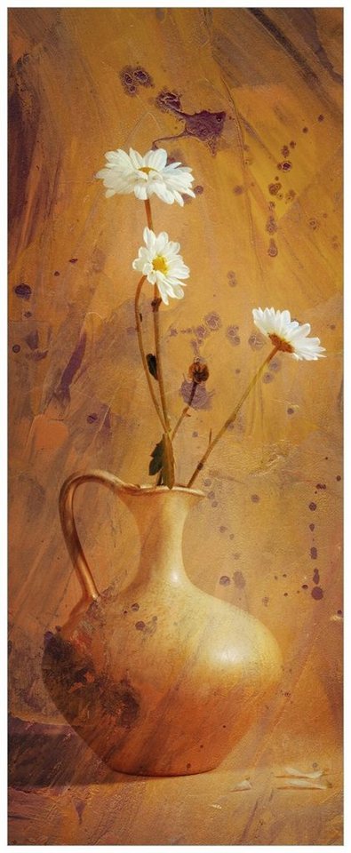 Wallario Glasbild, Antike Vase mit Blumen, in verschiedenen Ausführungen von Wallario