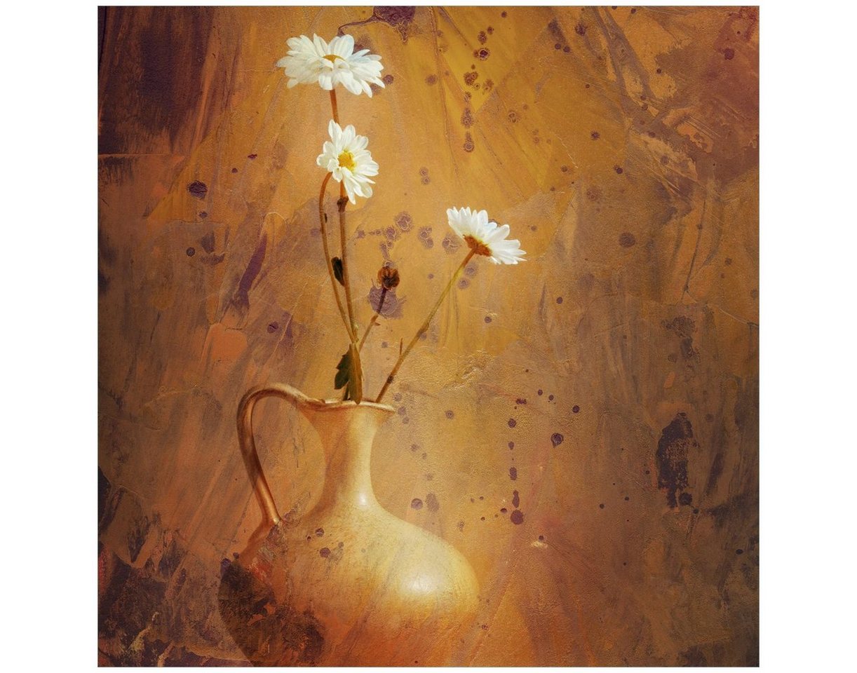 Wallario Glasbild, Antike Vase mit Blumen, in verschiedenen Ausführungen von Wallario