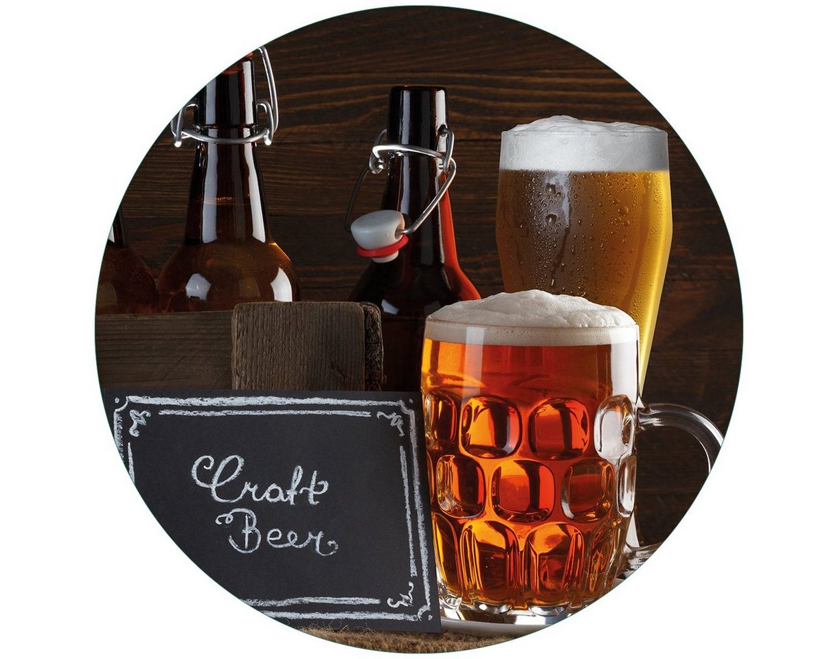 Wallario Glasbild, Biervarianten - Pils im Glas Flaschenbier Schild Craft Beer, in verschiedenen Ausführungen von Wallario