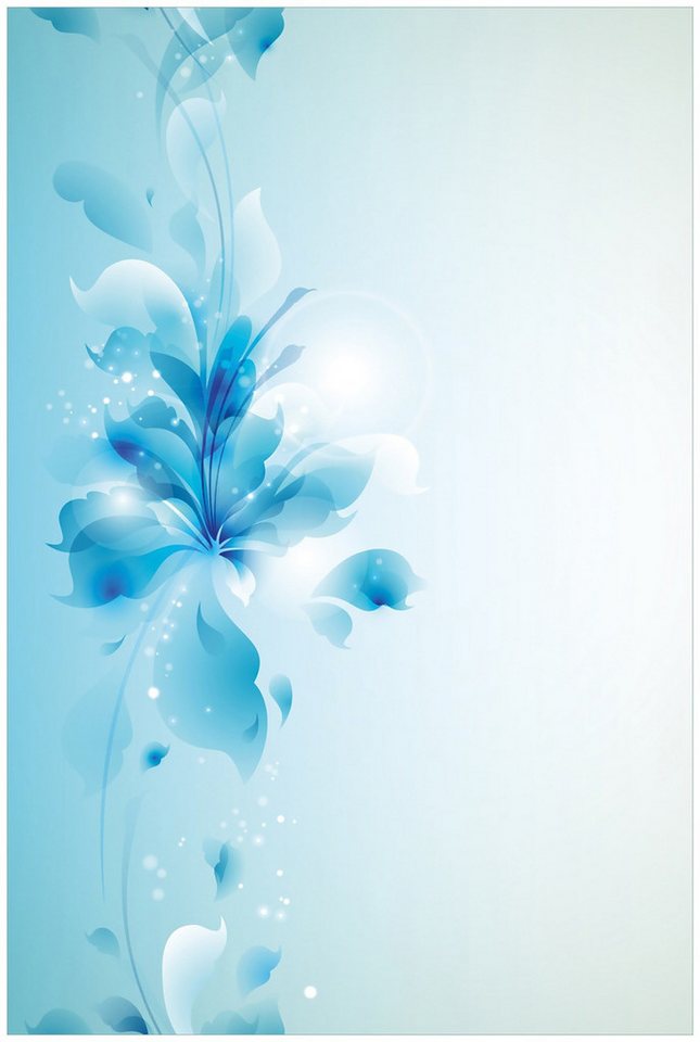 Wallario Glasbild, Blaues Blumenbuket, in verschiedenen Ausführungen von Wallario