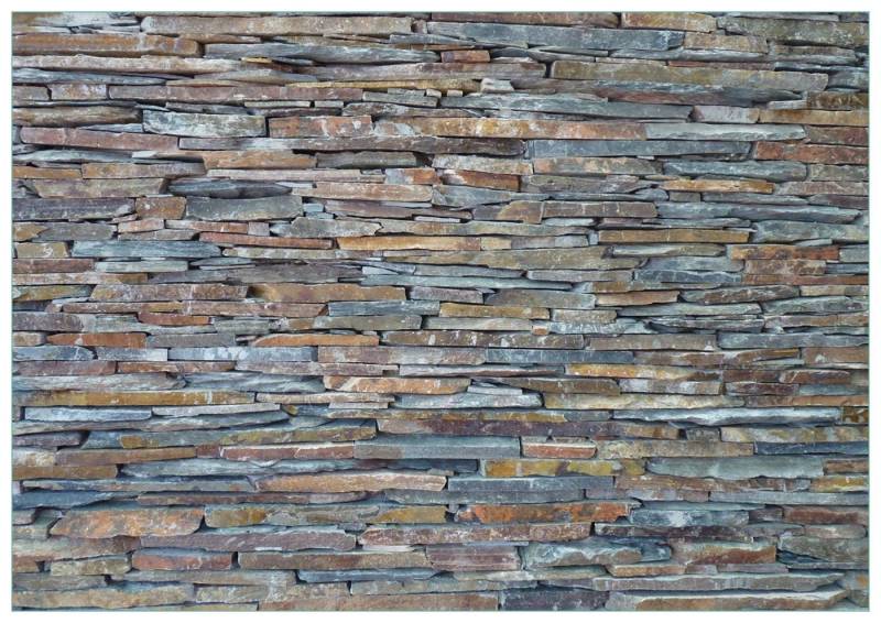 Wallario Glasbild, Natursteinmauer in grau braun, in verschiedenen Ausführungen von Wallario
