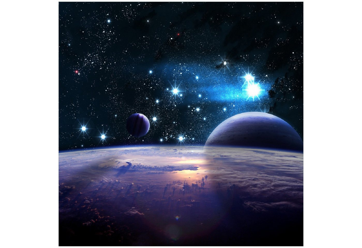 Wallario Glasbild, Planeten im Weltall, in verschiedenen Ausführungen von Wallario