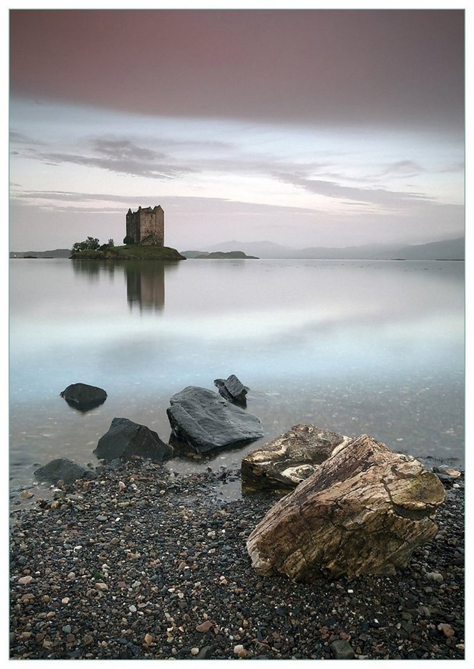 Wallario Glasbild, Schloss in Schottland, in verschiedenen Ausführungen von Wallario
