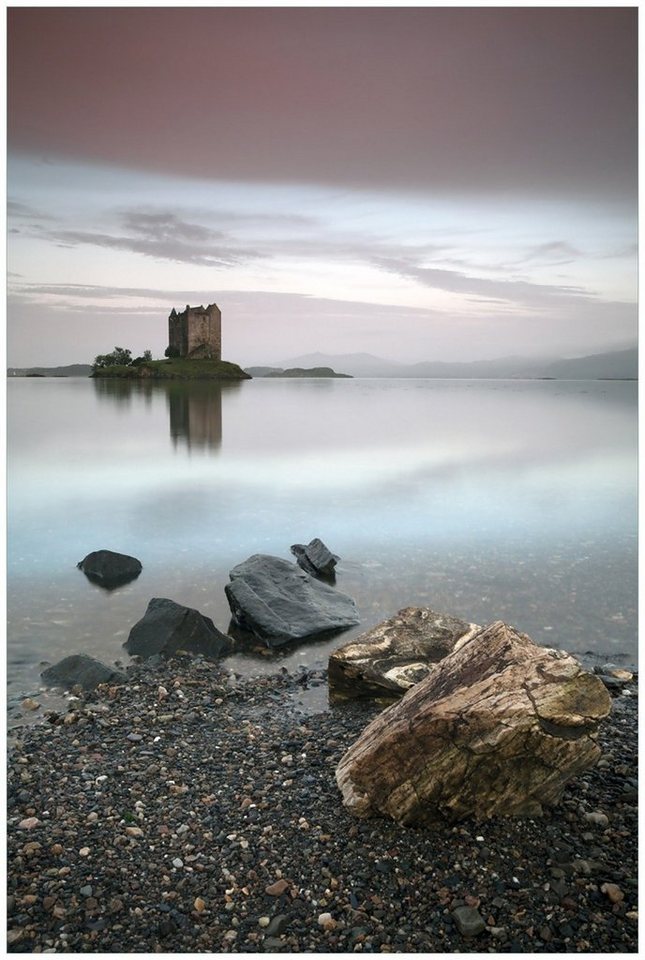 Wallario Glasbild, Schloss in Schottland, in verschiedenen Ausführungen von Wallario