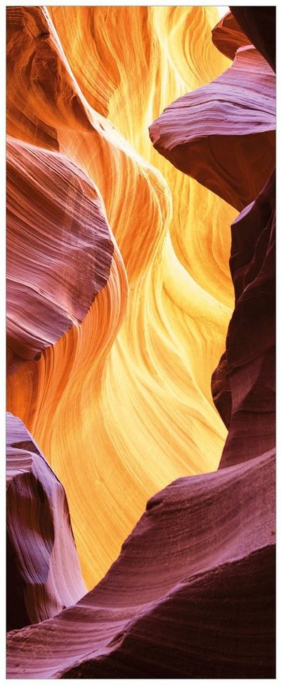 Wallario Glasbild, Schlucht aus Sandstein in Arizona Antelope Canyon, in verschiedenen Ausführungen von Wallario