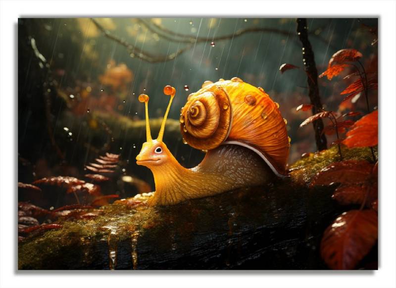 Wallario Glasbild, Schnecke auf Ast, in verschiedenen Ausführungen Wallario Glasbild, Schnecke auf Ast, in verschiedenen Ausführungen von Wallario