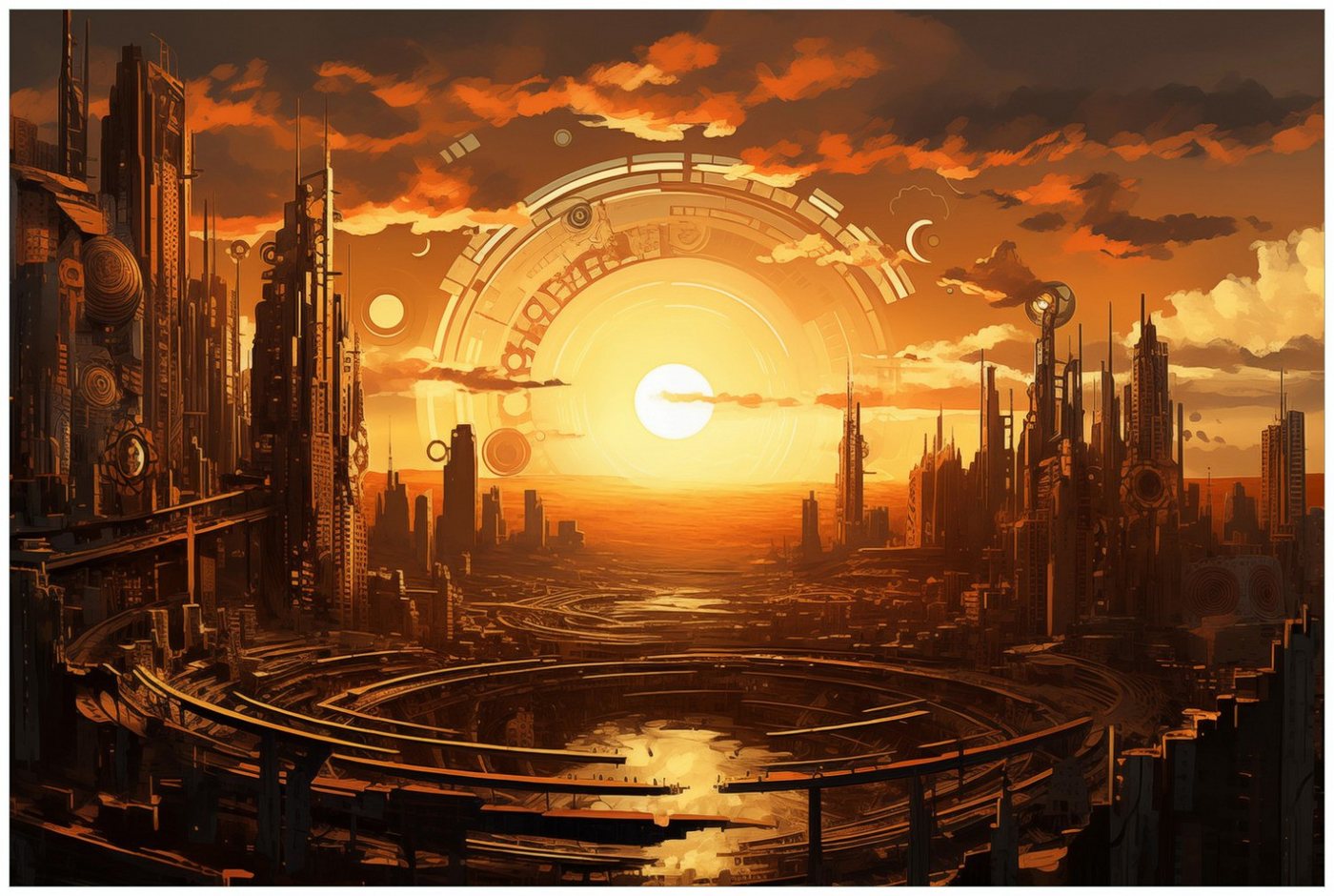 Wallario Glasbild, Sonnenportal in die Zukunft, in verschiedenen Ausführungen von Wallario