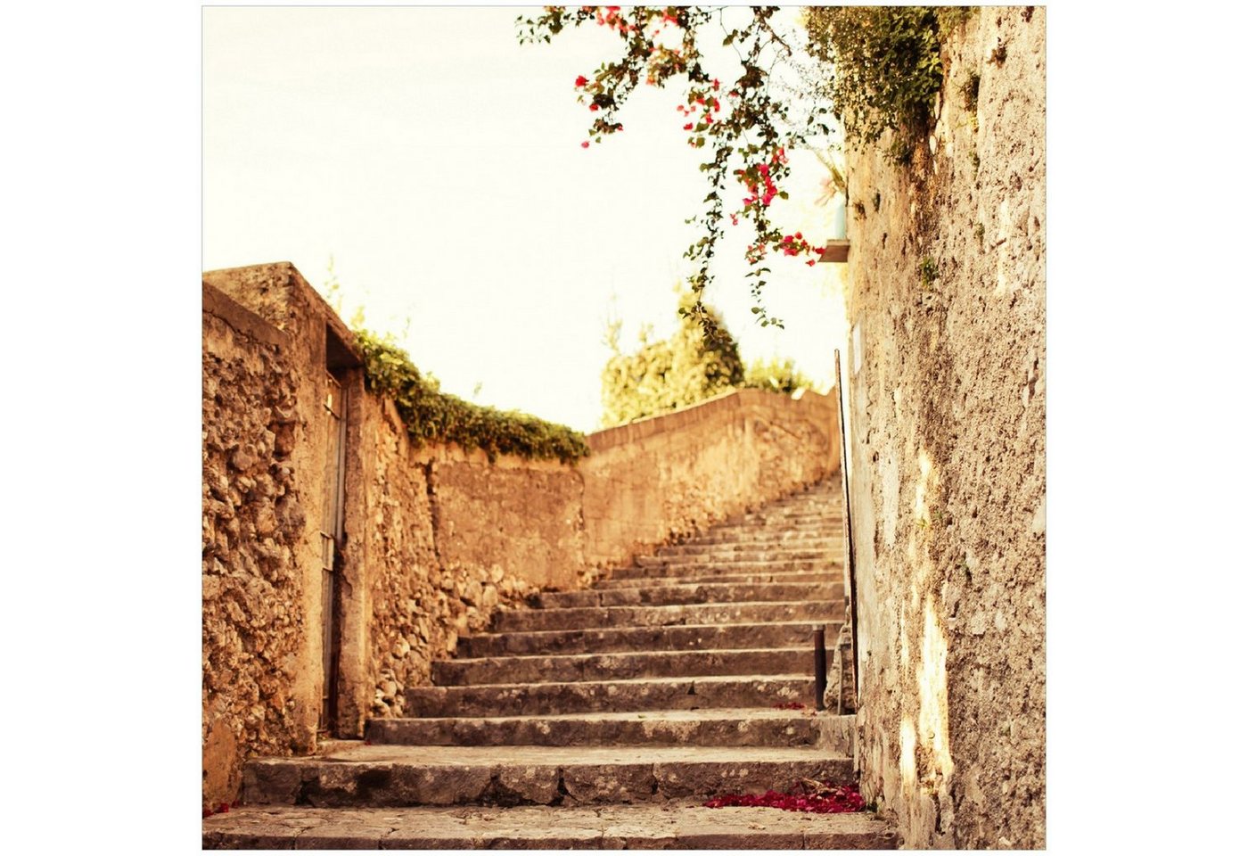 Wallario Glasbild, Steinerne Treppe in Italien, in verschiedenen Ausführungen Wallario Glasbild, Steinerne Treppe in Italien, in verschiedenen Ausführungen von Wallario