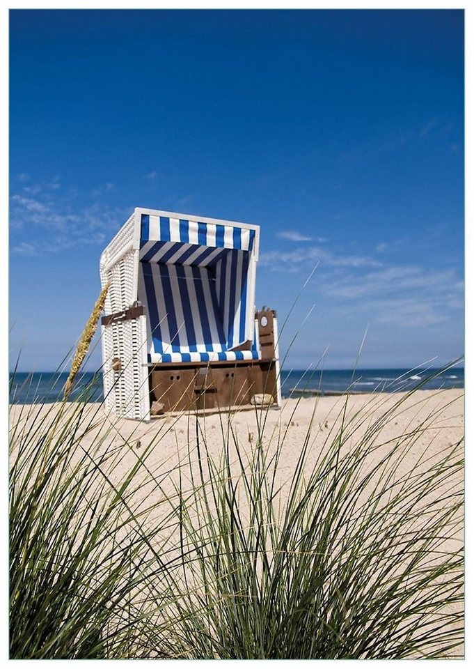 Wallario Glasbild, Strandkorb, in verschiedenen Ausführungen von Wallario