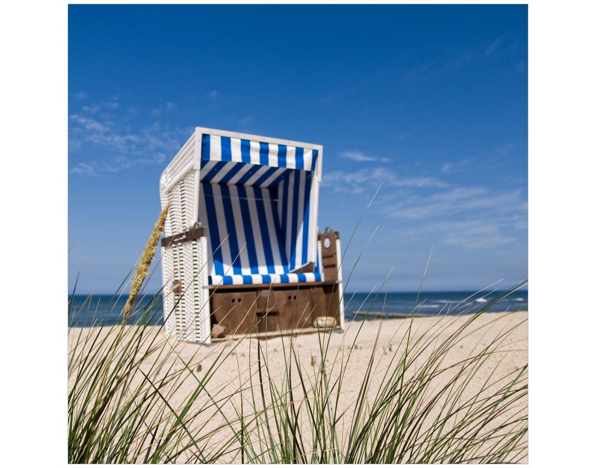 Wallario Glasbild, Strandkorb, in verschiedenen Ausführungen von Wallario