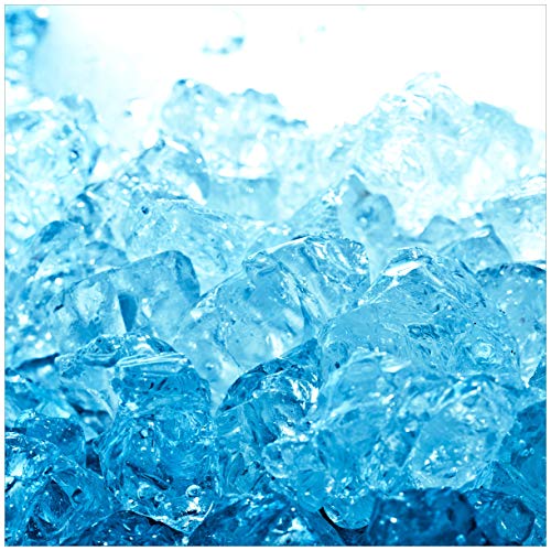 Wallario Glasbild Leuchtendes EIS in blau - 50 x 50 cm Wandbilder Glas in Premium-Qualität: Brillante Farben, freischwebende Optik von Wallario