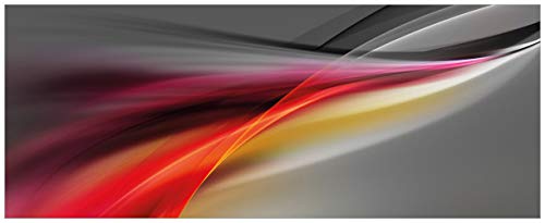 Wallario Glasbild Schwarz rot pink - Abstraktes Design - 50 x 125 cm Wandbilder Glas in Premium-Qualität: Brillante Farben, freischwebende Optik von Wallario