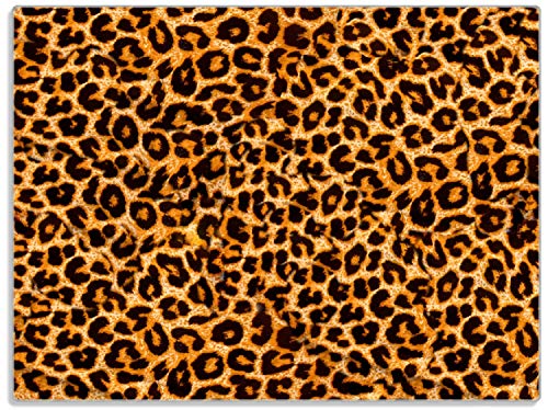 Wallario Glasunterlage/Schneidebrett aus Glas, Leopardenmuster in orange schwarz, Größe 30 x 40 cm, Kratzfest, aus Sicherheitsglas von Wallario