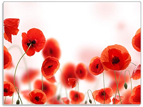 Wallario Glasunterlage/Schneidebrett aus Glas, Leuchtende Mohnblumen - Rote Mohnblumenblüten, Größe 30 x 40 cm, Kratzfest, aus Sicherheitsglas Wallario Glasunterlage/Schneidebrett aus Glas, Leuchtende Mohnblumen - Rote Mohnblumenblüten, Größe 30 x 40 cm, Kratzfest, aus Sicherheitsglas von Wallario