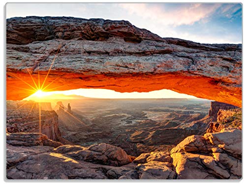 Wallario Glasunterlage/Schneidebrett aus Glas, Sonnenstrahl am Horizont Leuchtende Felsspalte, Größe 30 x 40 cm, Kratzfest, aus Sicherheitsglas Wallario Glasunterlage/Schneidebrett aus Glas, Sonnenstrahl am Horizont Leuchtende Felsspalte, Größe 30 x 40 cm, Kratzfest, aus Sicherheitsglas von Wallario