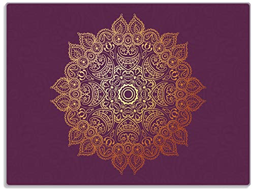 Wallario Glasunterlage/Schneidebrett aus Glas, goldenes Mandala auf violettem Hintergrund, Größe 30 x 40 cm, Kratzfest, aus Sicherheitsglas Wallario Glasunterlage/Schneidebrett aus Glas, goldenes Mandala auf violettem Hintergrund, Größe 30 x 40 cm, Kratzfest, aus Sicherheitsglas von Wallario