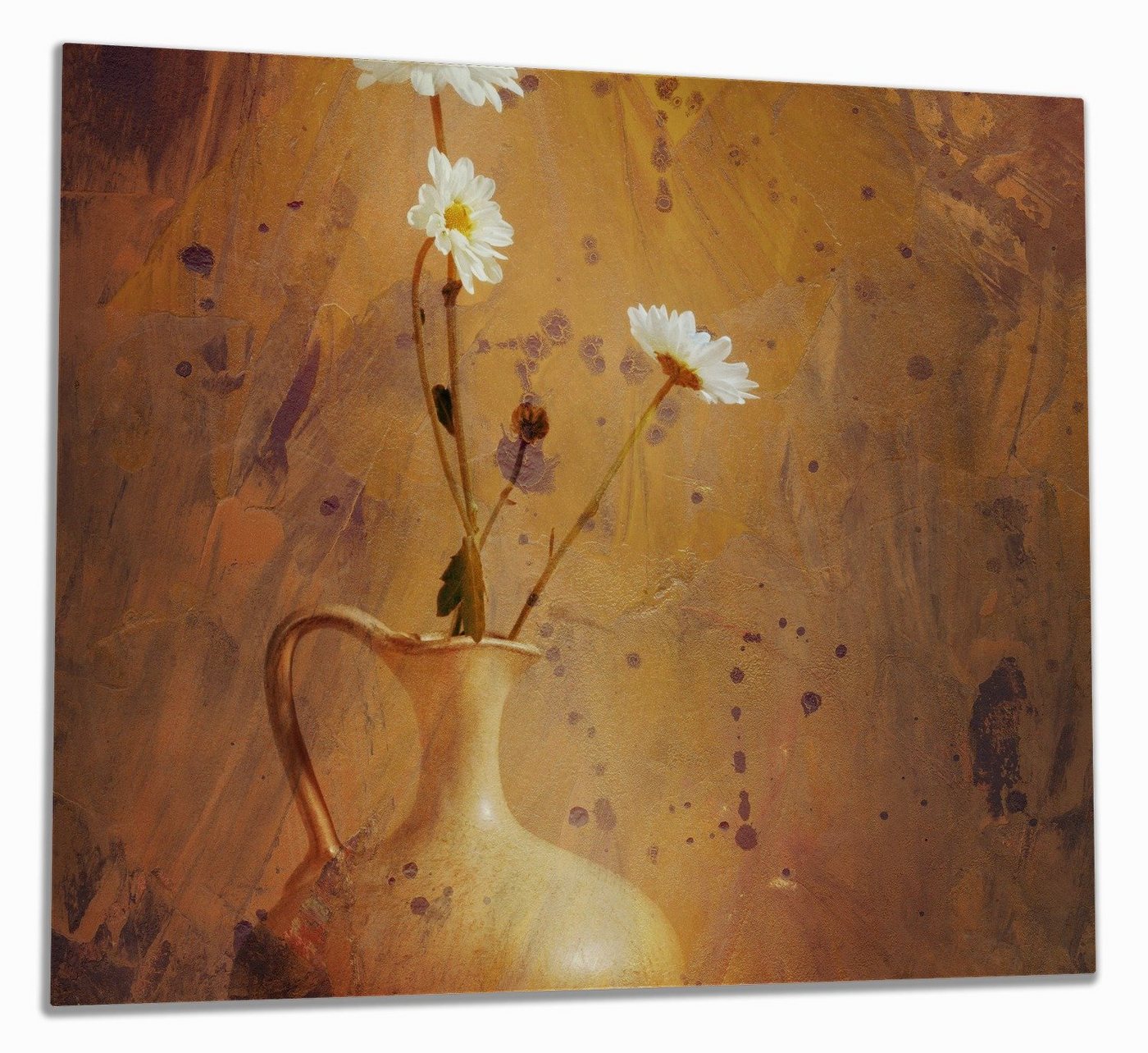 Wallario Herd-Abdeckplatte Antike Vase mit Blumen, ESG-Sicherheitsglas, (Glasplatte, 1 tlg., inkl. 5mm Noppen), verschiedene Größen von Wallario