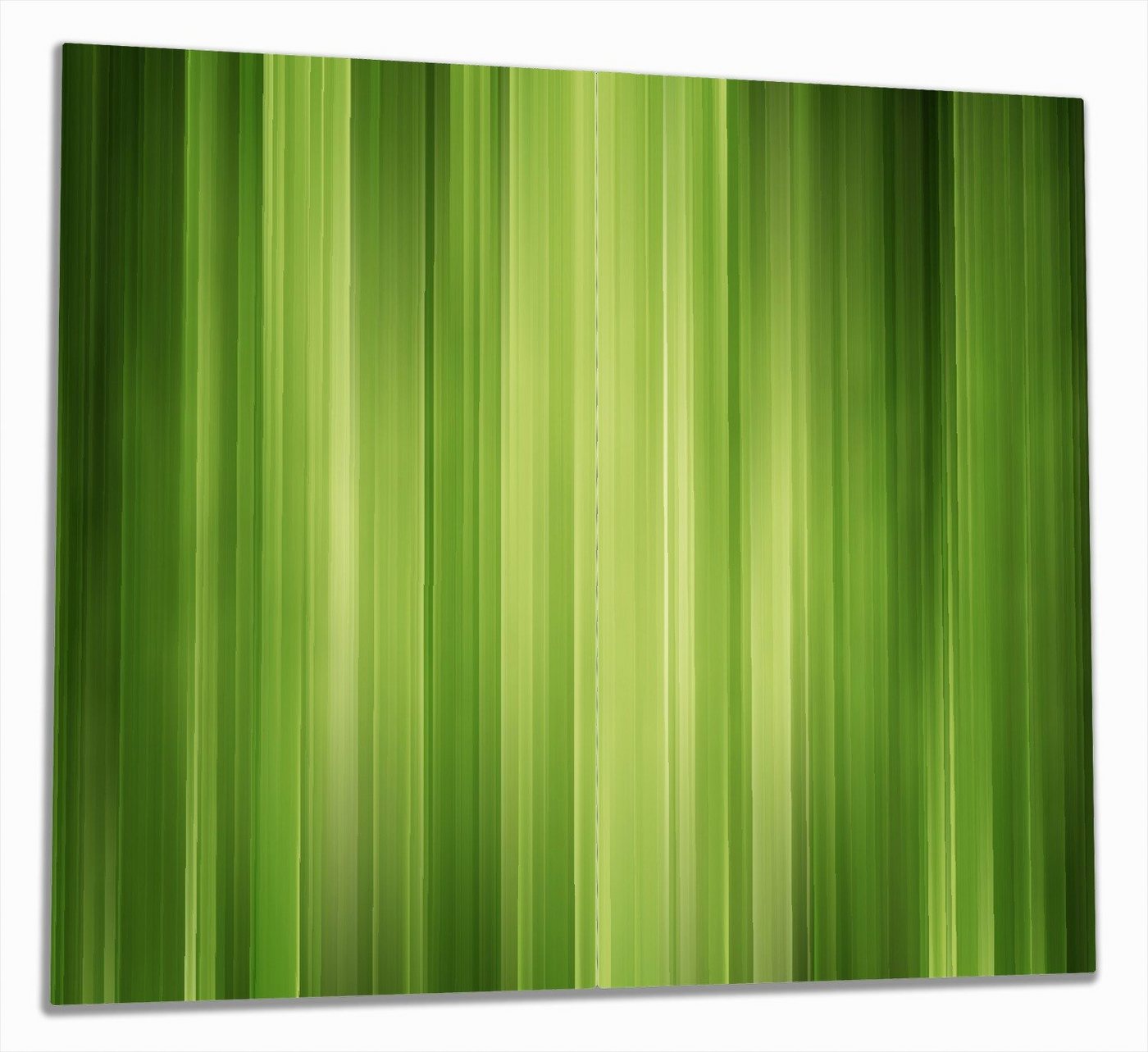 Wallario Herd-Abdeckplatte Grün und schwarz gestreift - Abstraktes Streifenmuster, ESG-Sicherheitsglas, (Glasplatte, 2 tlg., inkl. 5mm Noppen), verschiedene Größen von Wallario