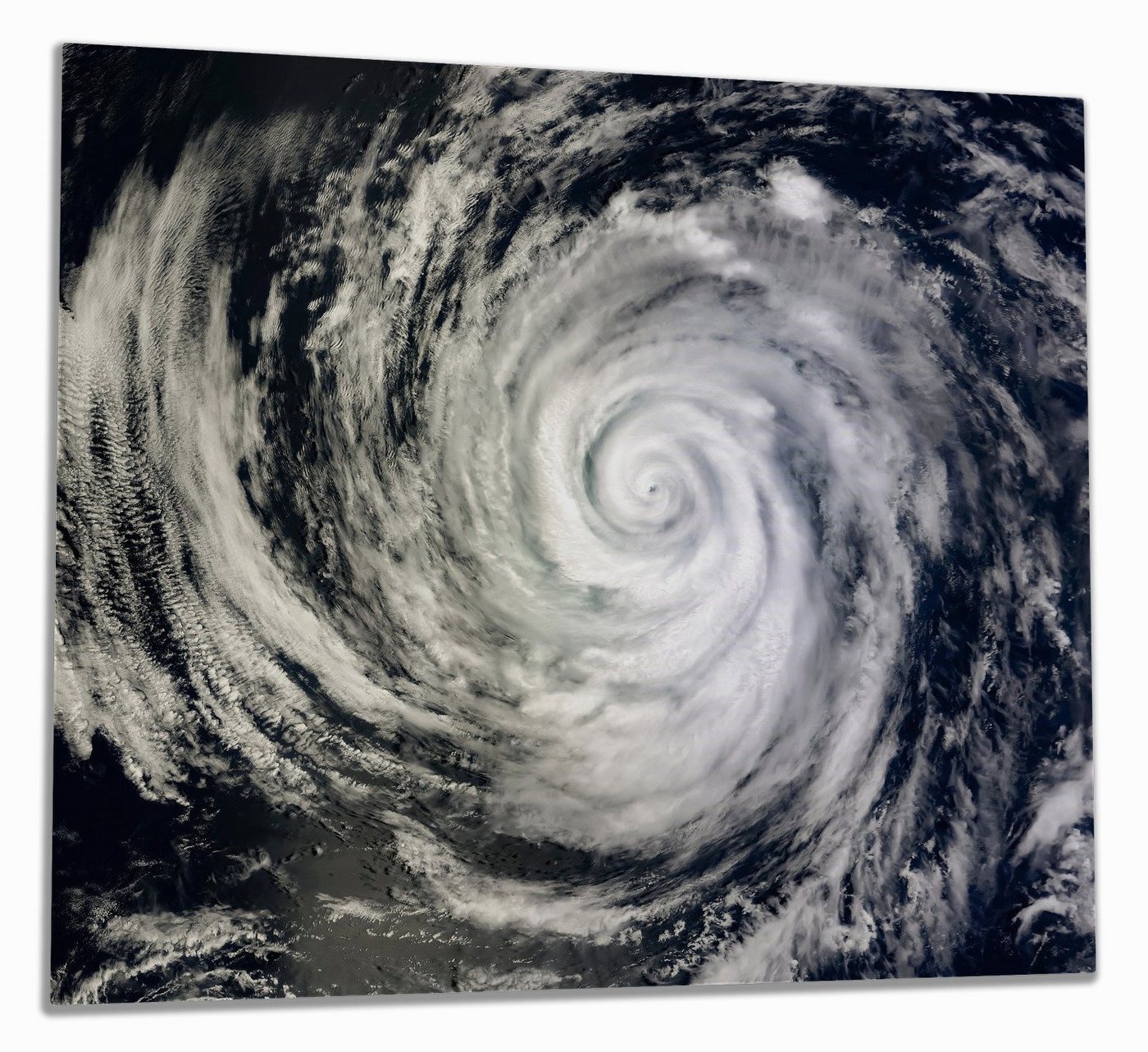 Wallario Herd-Abdeckplatte Hurrikan von oben - Spiralförmiger Wirbelsturm, ESG-Sicherheitsglas, (Glasplatte, 1 tlg., inkl. 5mm Noppen), verschiedene Größen von Wallario
