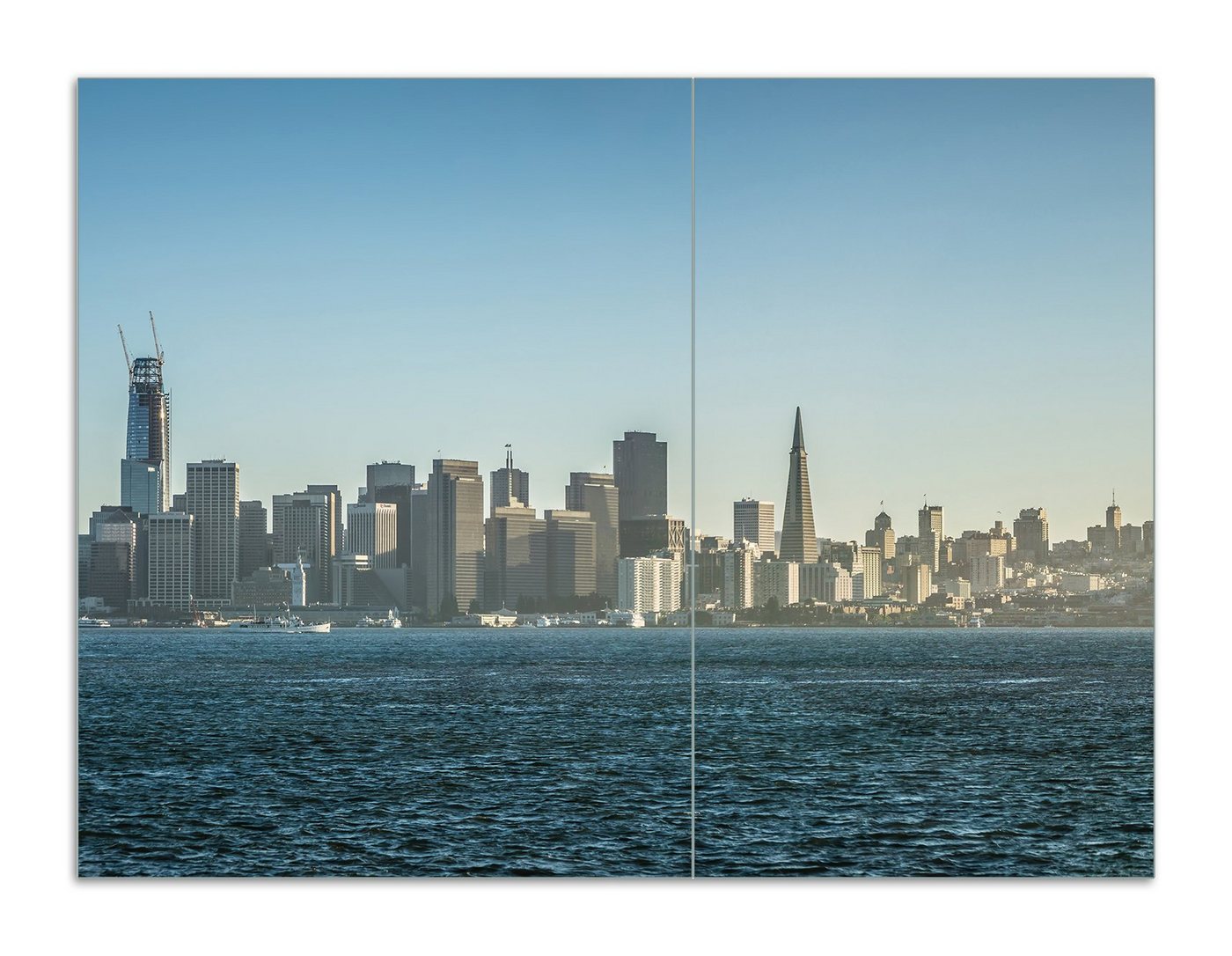 Wallario Herd-Abdeckplatte Skyline von San Francisco, ESG-Sicherheitsglas, (Glasplatte, 2 tlg., inkl. 5mm Noppen), verschiedene Größen von Wallario