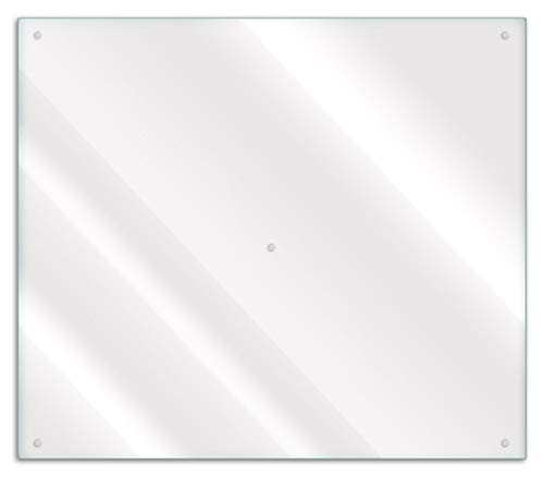 Wallario Herdabdeckplatte/Spritzschutz aus Glas, transparent - durchsichtig, 1-teilig, 60 x 52 cm mit 8 mm hohen Füßen, für Ceran- und Induktionskochfelder von Wallario