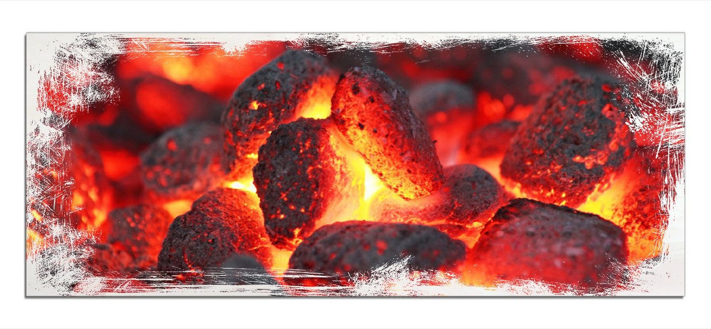 Wallario Holzbild, Glühende Kohlen im Kamin, in verschiedenen Ausführungen Wallario Holzbild, Glühende Kohlen im Kamin, in verschiedenen Ausführungen von Wallario