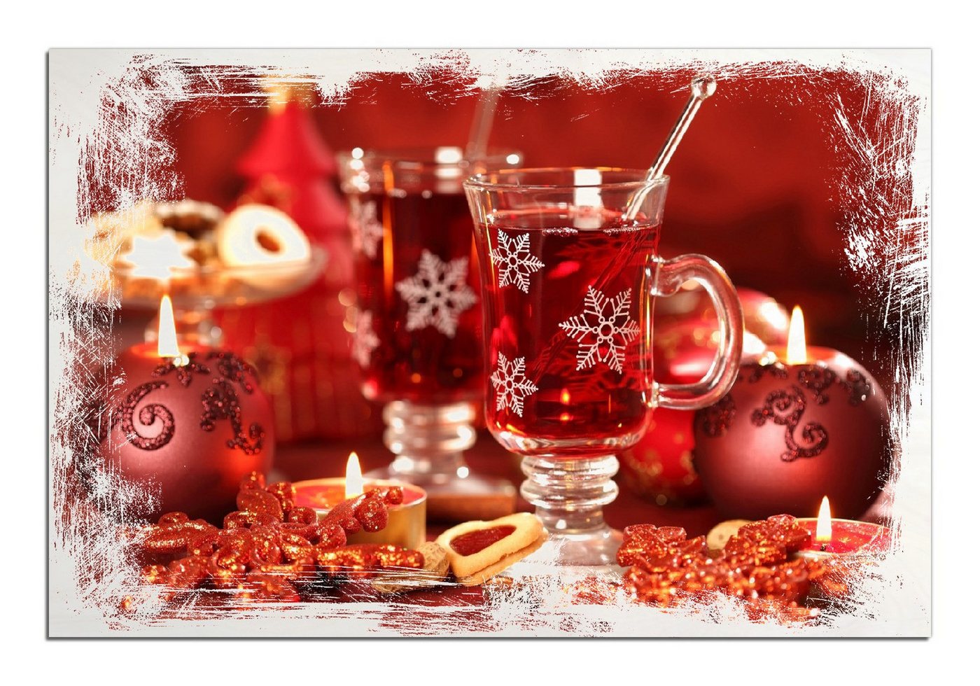 Wallario Holzbild, Heißer Winterpunsch mit Kerzen, in verschiedenen Ausführungen Wallario Holzbild, Heißer Winterpunsch mit Kerzen, in verschiedenen Ausführungen von Wallario