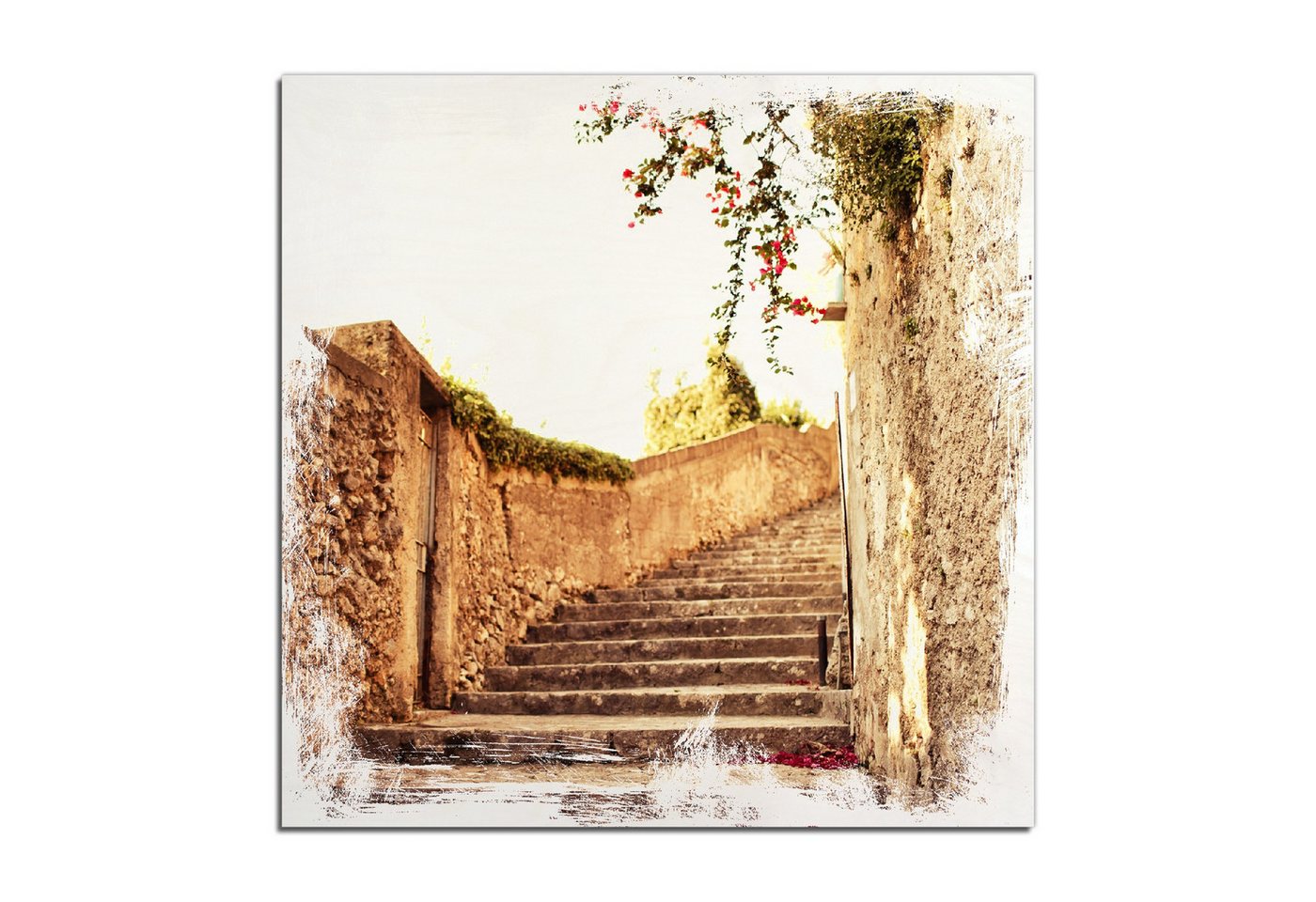 Wallario Holzbild, Steinerne Treppe in Italien, in verschiedenen Ausführungen Wallario Holzbild, Steinerne Treppe in Italien, in verschiedenen Ausführungen von Wallario