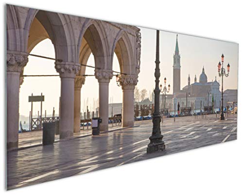 Wallario Küchen-Rückwand | Küchenspiegel Venedig - Dogenpalast, Markusplatz und San Giorgio Maggiore II in Premium-Qualität: Brillante Farben | abwischbar | pflegeleicht von Wallario