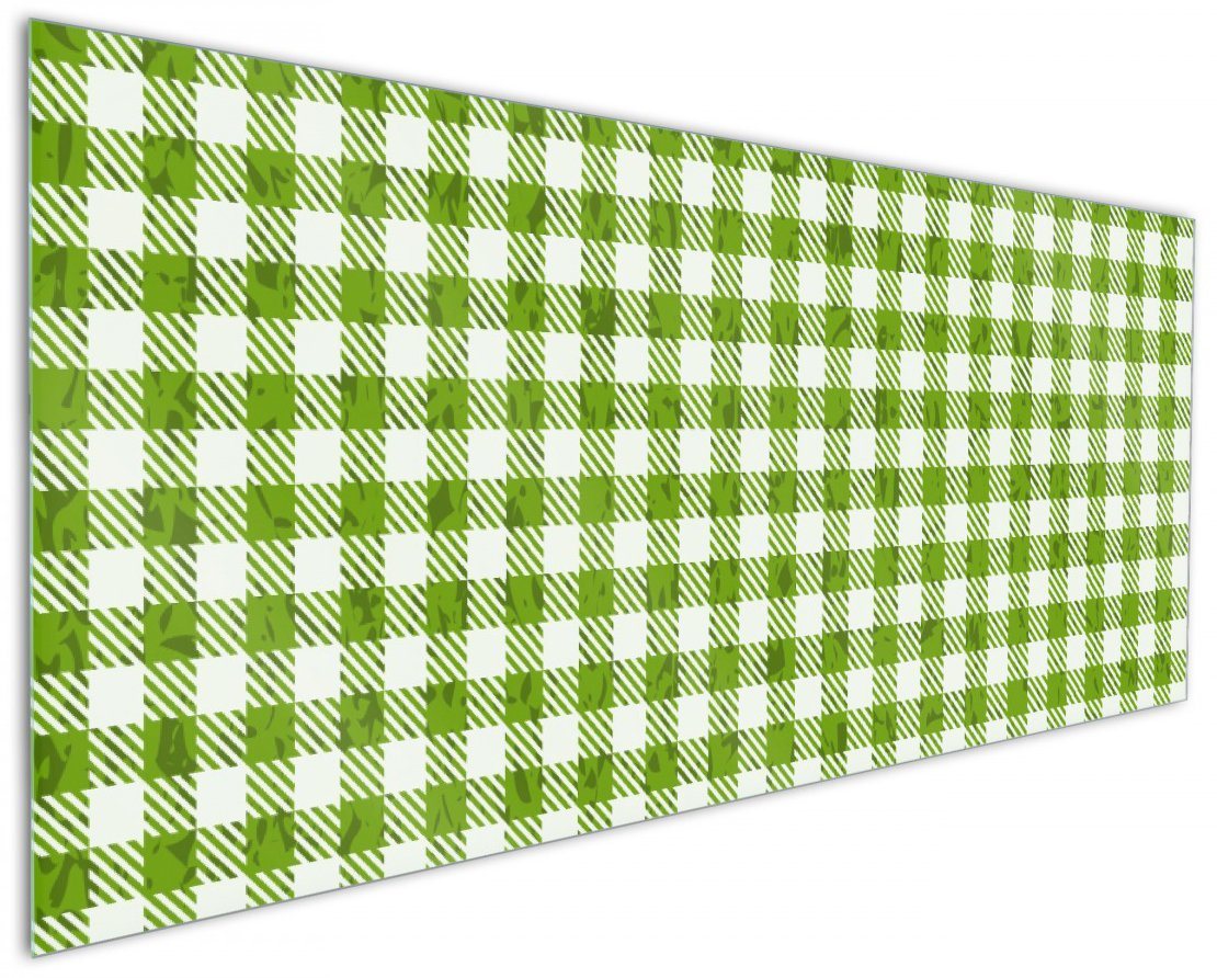 Wallario Küchenrückwand Muster einer Tischdecke in grün und weiß kariert, (1-tlg) von Wallario