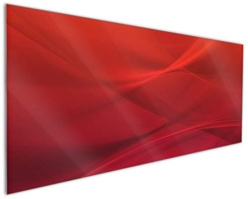 Wallario Küchenrückwand aus Glas 125 x 50 cm, Motiv: Abstrakte rotes Muster - roter Stoff | Spritzschutz abwischbar & pflegeleicht von Wallario
