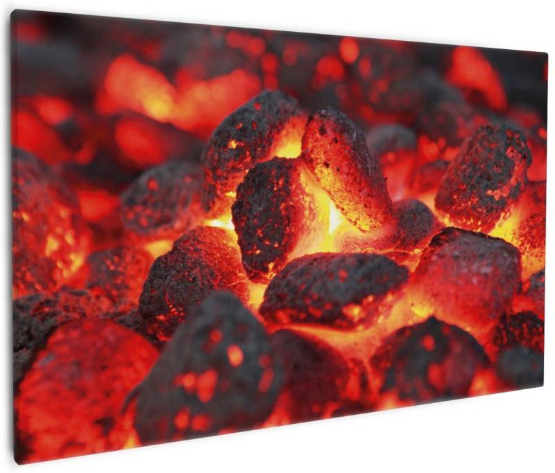 Wallario Leinwandbild, Glühende Kohlen im Kamin, in verschiedenen Ausführungen Wallario Leinwandbild, Glühende Kohlen im Kamin, in verschiedenen Ausführungen von Wallario