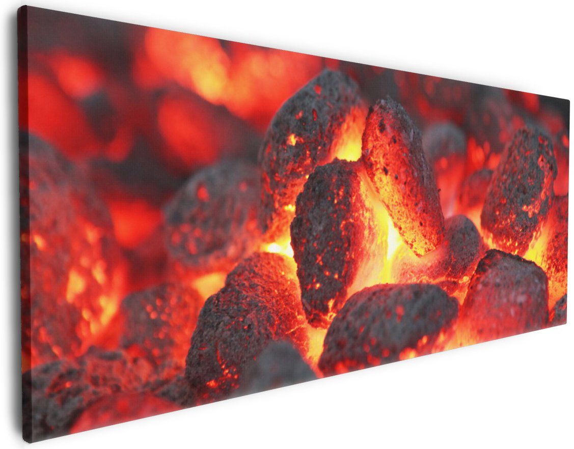Wallario Leinwandbild, Glühende Kohlen im Kamin, in verschiedenen Ausführungen Wallario Leinwandbild, Glühende Kohlen im Kamin, in verschiedenen Ausführungen von Wallario