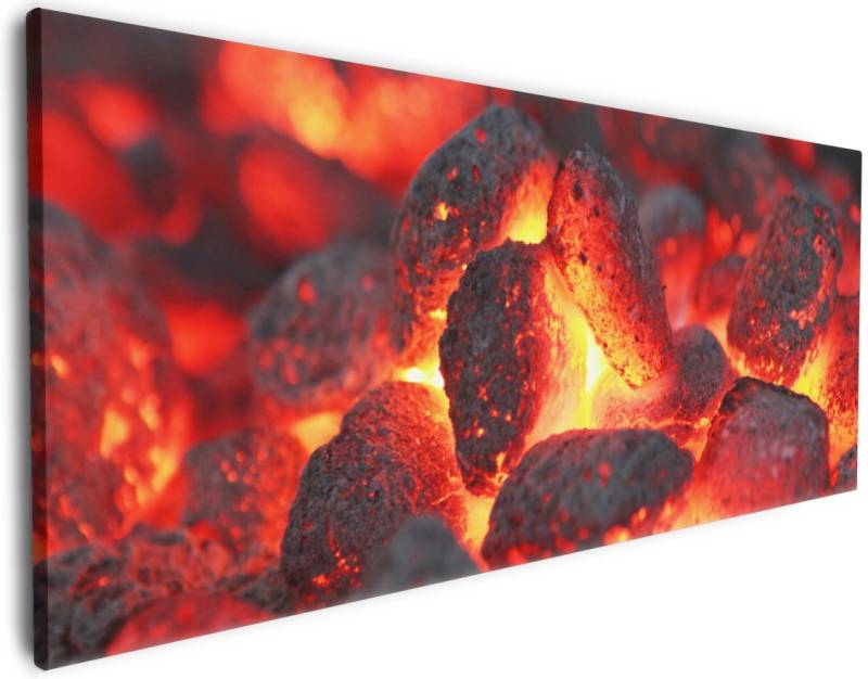 Wallario Leinwandbild, Glühende Kohlen im Kamin, in verschiedenen Ausführungen Wallario Leinwandbild, Glühende Kohlen im Kamin, in verschiedenen Ausführungen von Wallario
