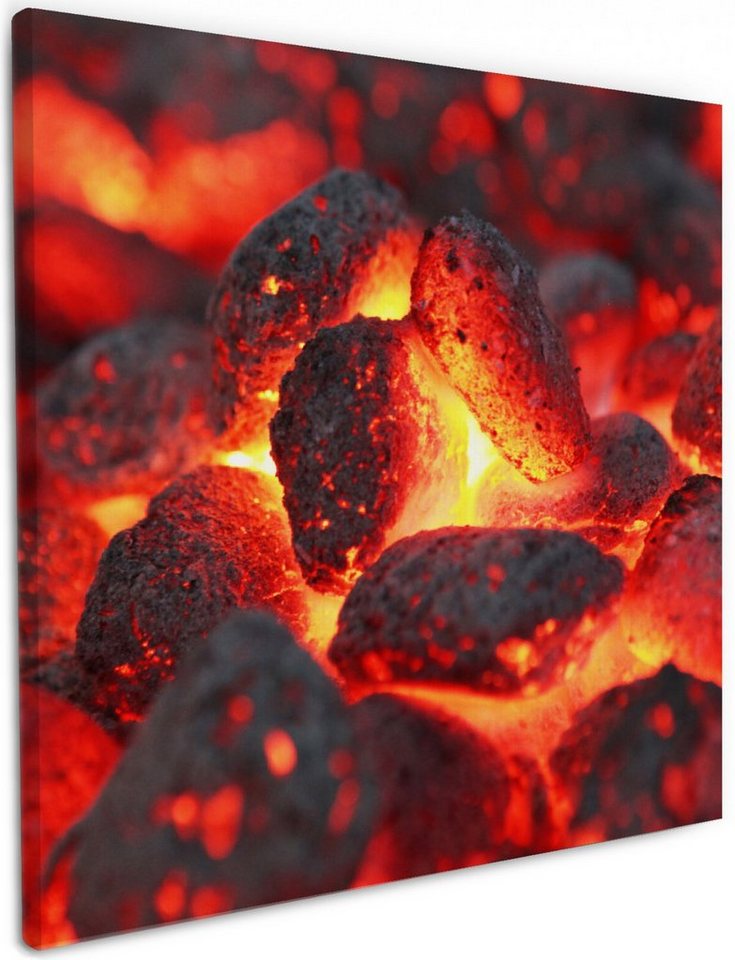 Wallario Leinwandbild, Glühende Kohlen im Kamin, in verschiedenen Ausführungen Wallario Leinwandbild, Glühende Kohlen im Kamin, in verschiedenen Ausführungen von Wallario