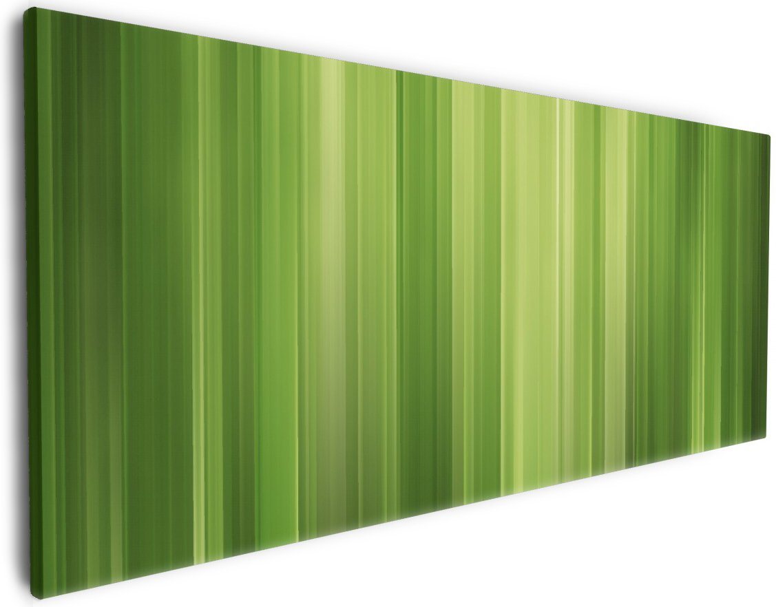 Wallario Leinwandbild, Grün und schwarz gestreift - Abstraktes Streifenmuster, in verschiedenen Ausführungen von Wallario
