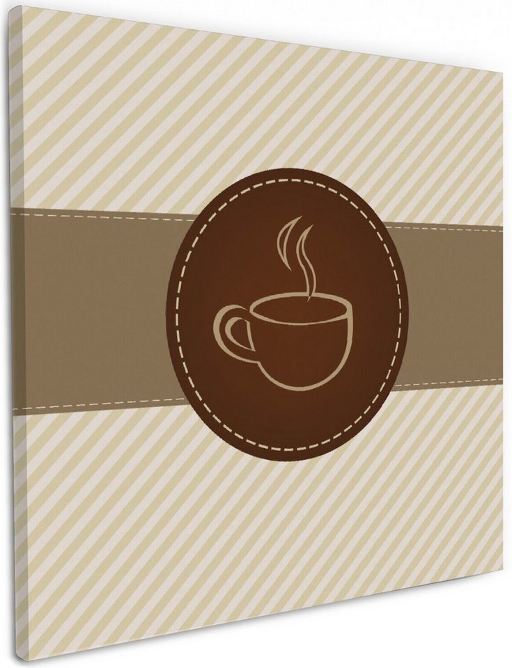 Wallario Leinwandbild, Kaffee-Menü - Logo Symbol für Kaffee, in verschiedenen Ausführungen von Wallario