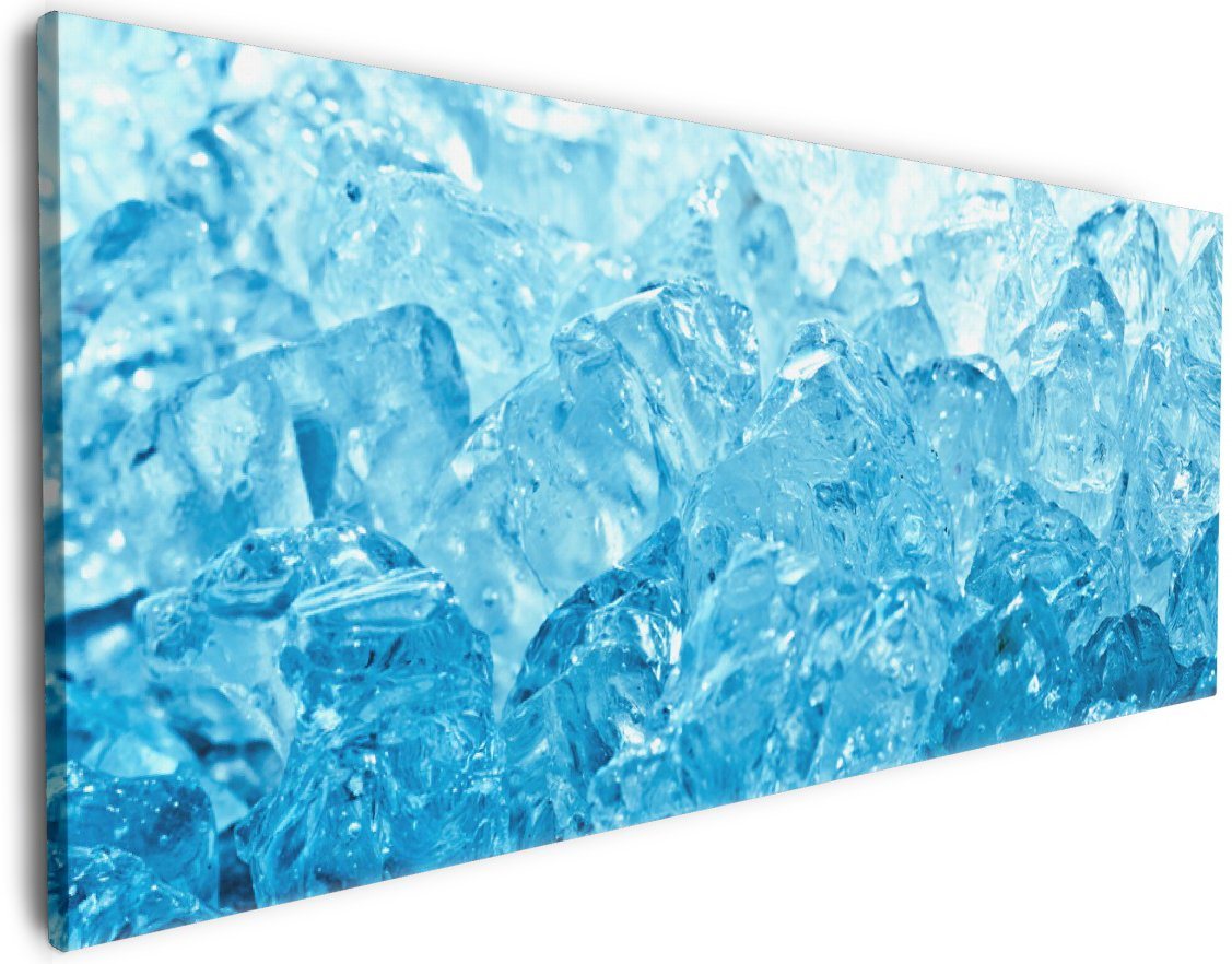 Wallario Leinwandbild, Leuchtendes Eis in blau, in verschiedenen Ausführungen von Wallario