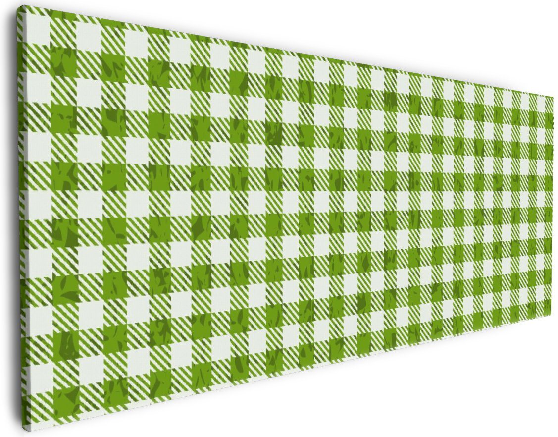 Wallario Leinwandbild, Muster einer Tischdecke in grün und weiß kariert, in verschiedenen Ausführungen von Wallario
