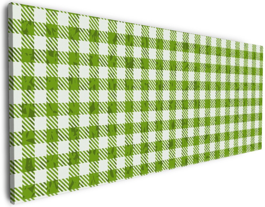 Wallario Leinwandbild, Muster einer Tischdecke in grün und weiß kariert, in verschiedenen Ausführungen Wallario Leinwandbild, Muster einer Tischdecke in grün und weiß kariert, in verschiedenen Ausführungen von Wallario