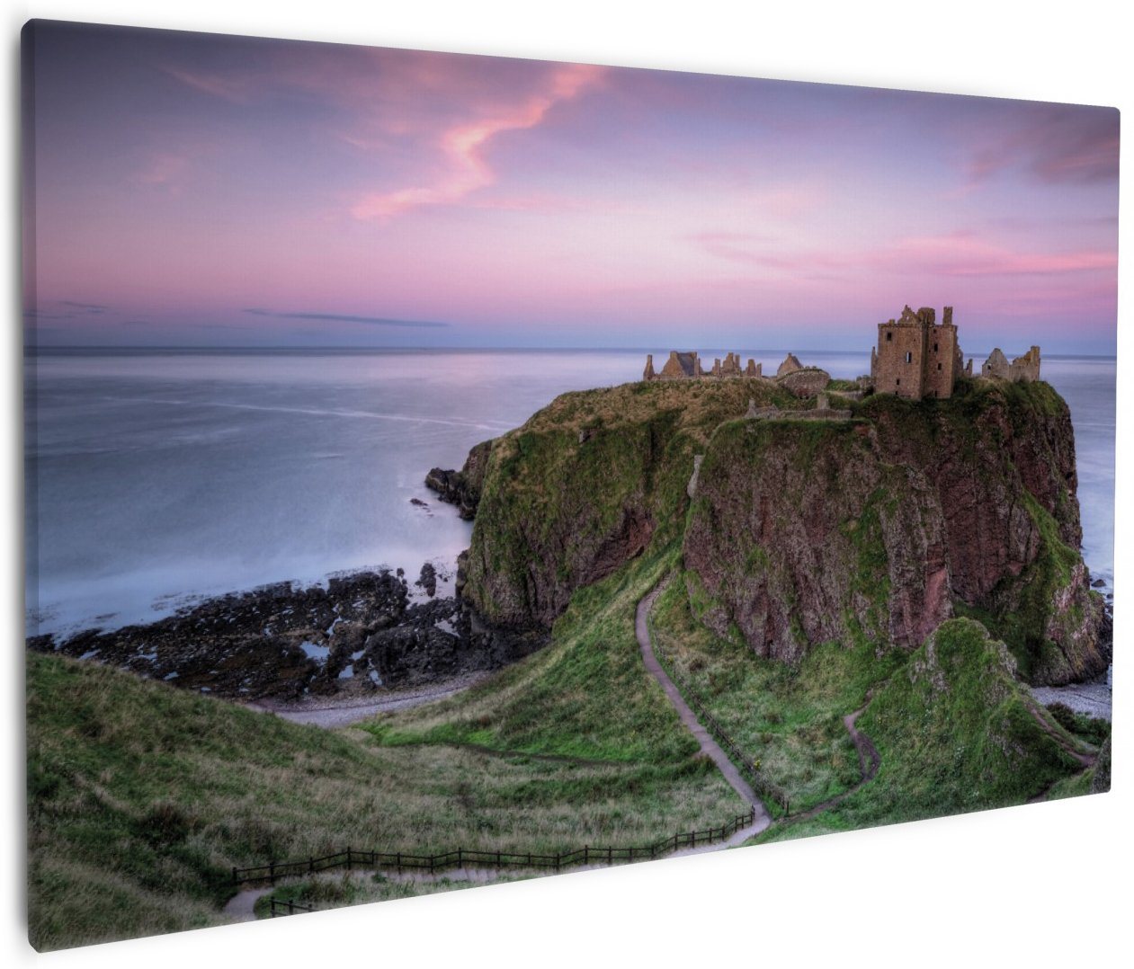 Wallario Leinwandbild, Schloss am Meer, in verschiedenen Ausführungen Wallario Leinwandbild, Schloss am Meer, in verschiedenen Ausführungen von Wallario
