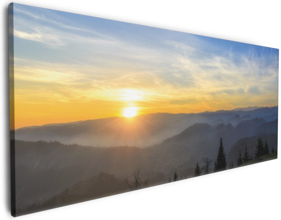 Wallario Leinwandbild, Sonnenaufgang über dem Schwarzwald, in verschiedenen Ausführungen von Wallario