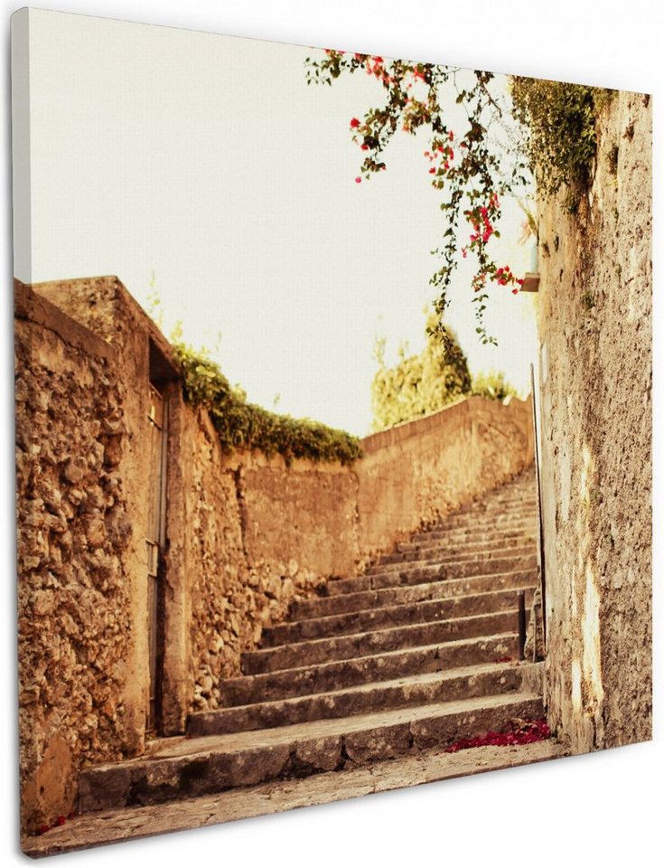 Wallario Leinwandbild, Steinerne Treppe in Italien, in verschiedenen Ausführungen Wallario Leinwandbild, Steinerne Treppe in Italien, in verschiedenen Ausführungen von Wallario
