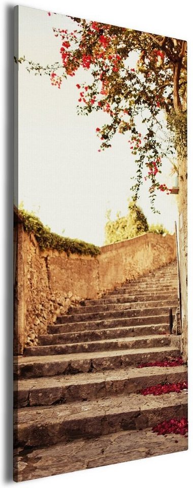 Wallario Leinwandbild, Steinerne Treppe in Italien, in verschiedenen Ausführungen von Wallario