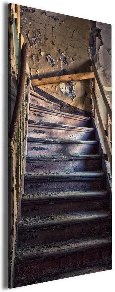 Wallario Leinwandbild, Treppe in einem alten Haus, in verschiedenen Ausführungen von Wallario