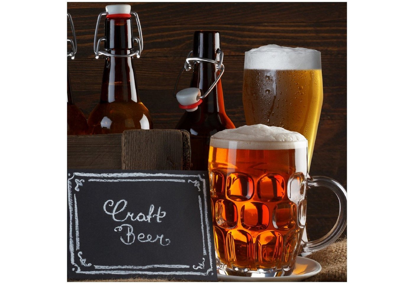 Wallario Memoboard Biervarianten - Pils im Glas Flaschenbier Schild Craft Beer von Wallario