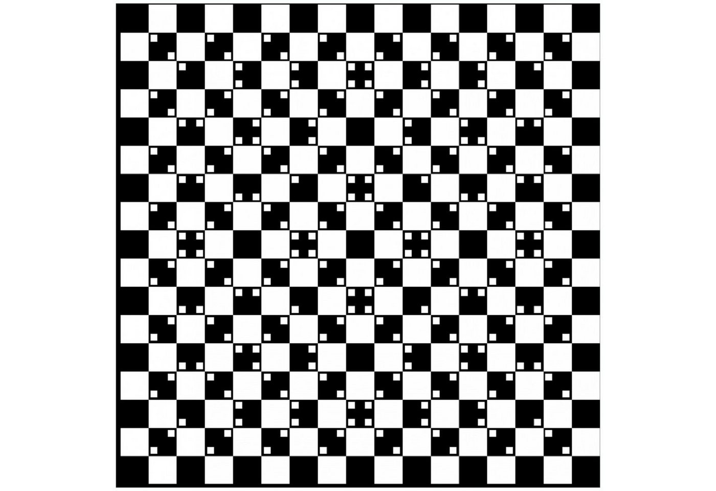 Wallario Memoboard Optische Täuschung - Illusion - schwarz weiß von Wallario